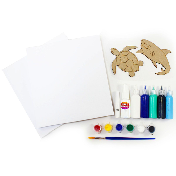 Canvas Pouring Art Box Set - Turtle And Shark - Image 4