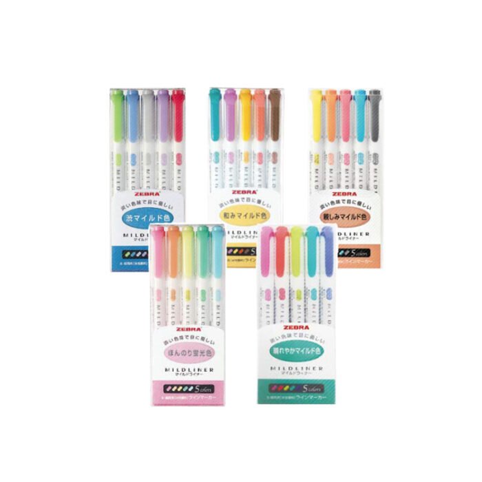 Zebra Mildliners 5 Colors Set